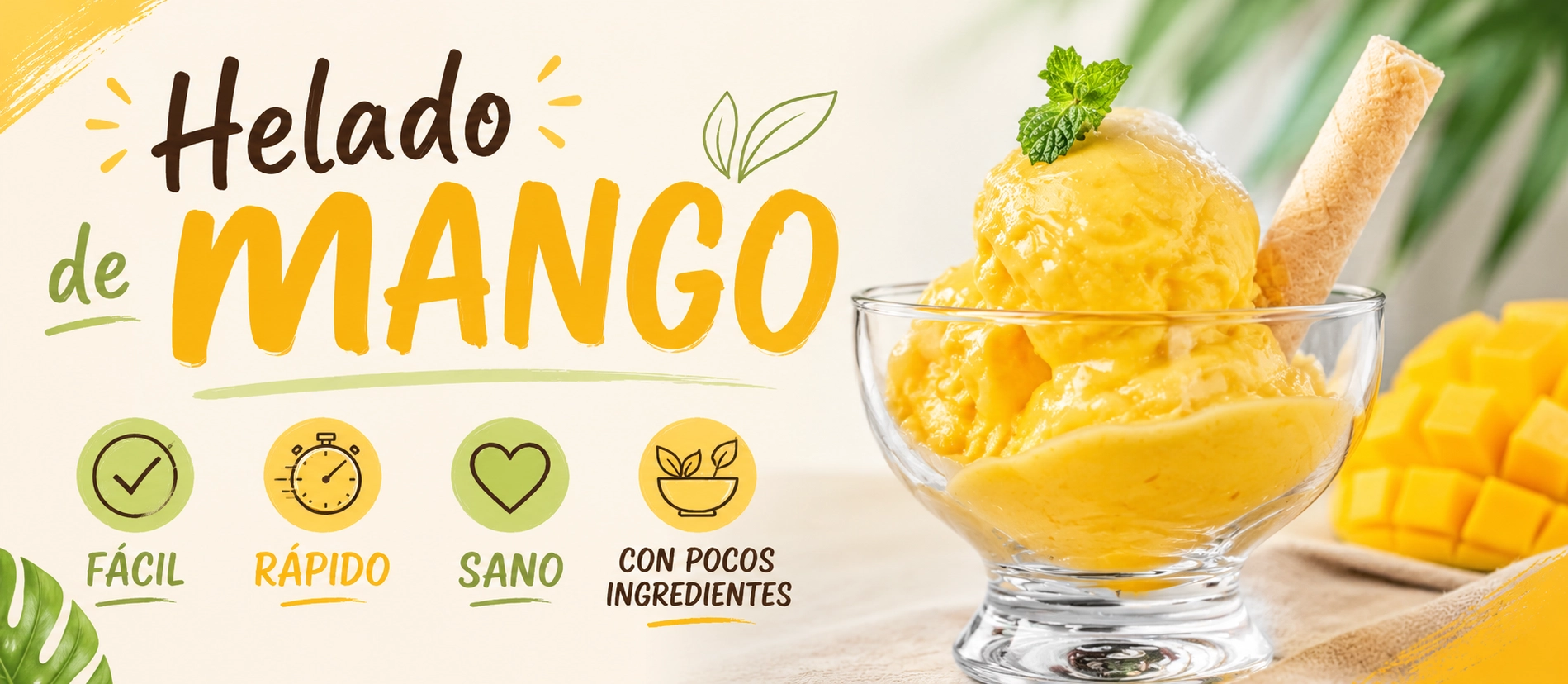 Helado de mango tropical