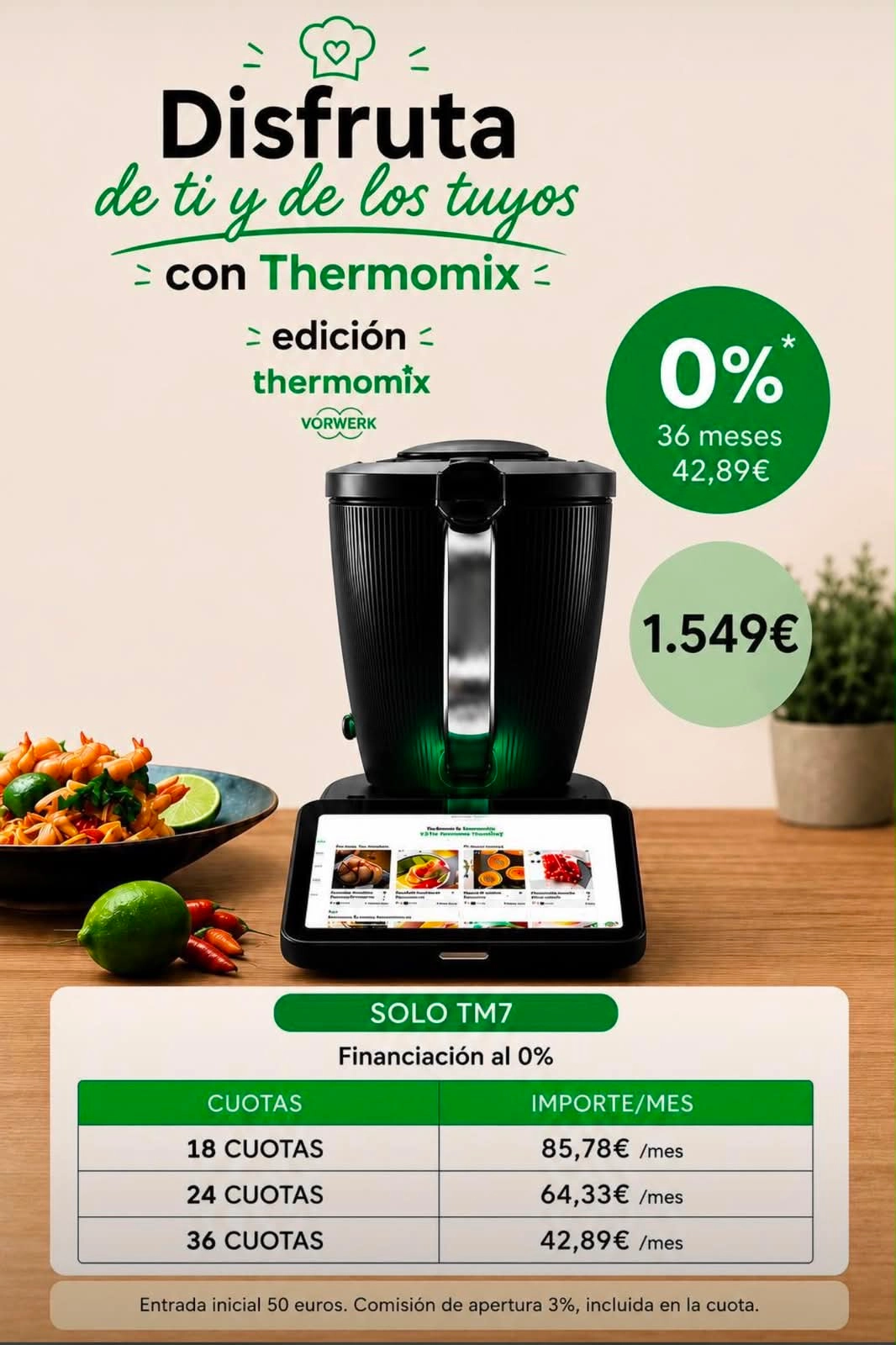 Promoción Thermomix actual 1549 sin intereses