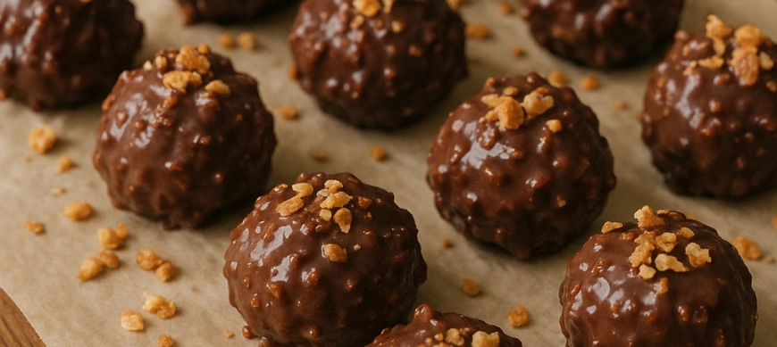 Bombones crujientes de chocolate en Thermomix | Receta fácil y rápida