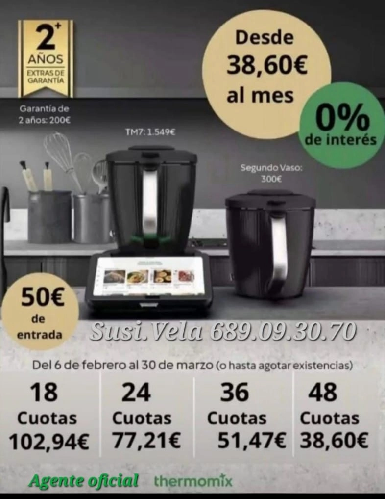 Oferta Thermomix® TM7 marzo 2026 en Madrid: Doble Vaso y 0% Intereses (Cuotas desde 38€)