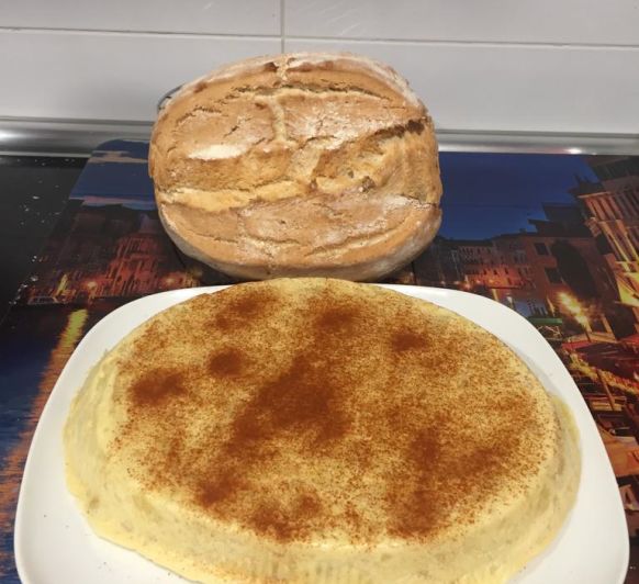 Tortilla al vapor con patata cocida