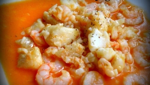 ARROZ CON BACALAO Y GAMBAS